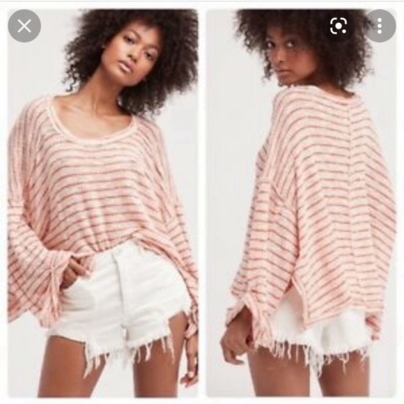 We The Free Sweaters - Free People We the Free Sweater Red White Stripes Size M